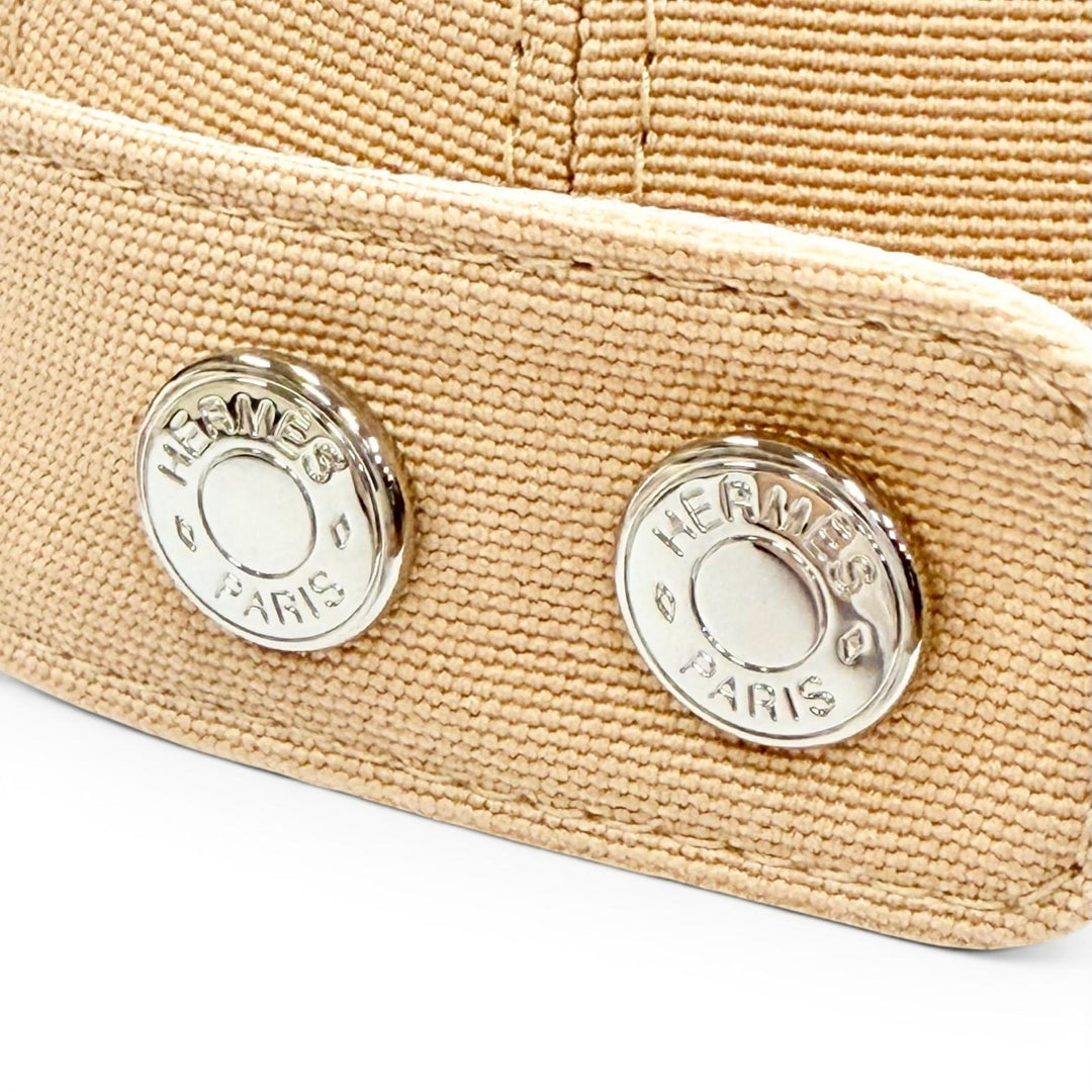 Excellent HERMES cap Casquette Davis Dot Medor Serie button beige cotton 57