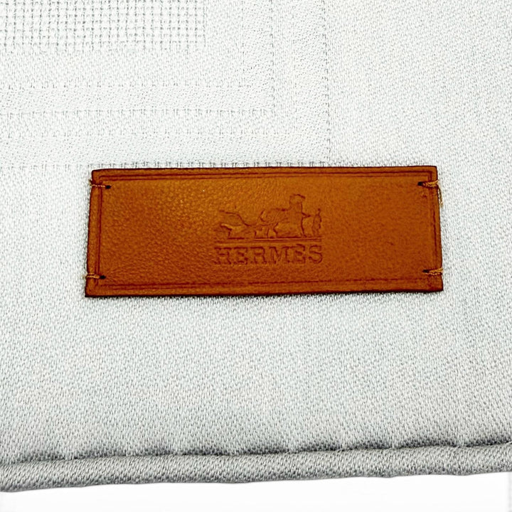 Pristine HERMES scarf Carre 115 Sangle Logo leather tag cashmere Women