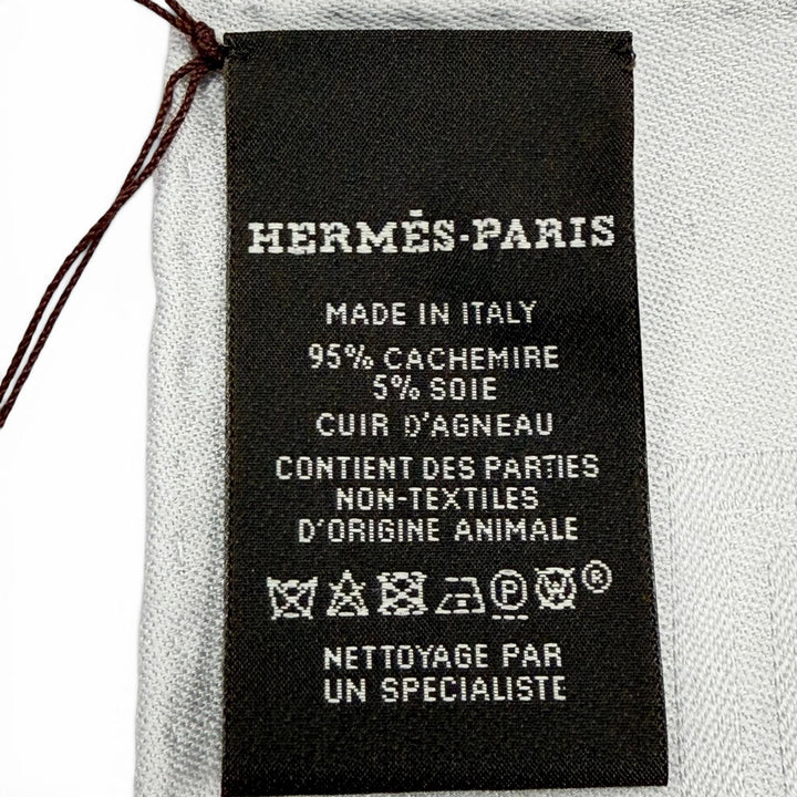 Pristine HERMES scarf Carre 115 Sangle Logo leather tag cashmere Women