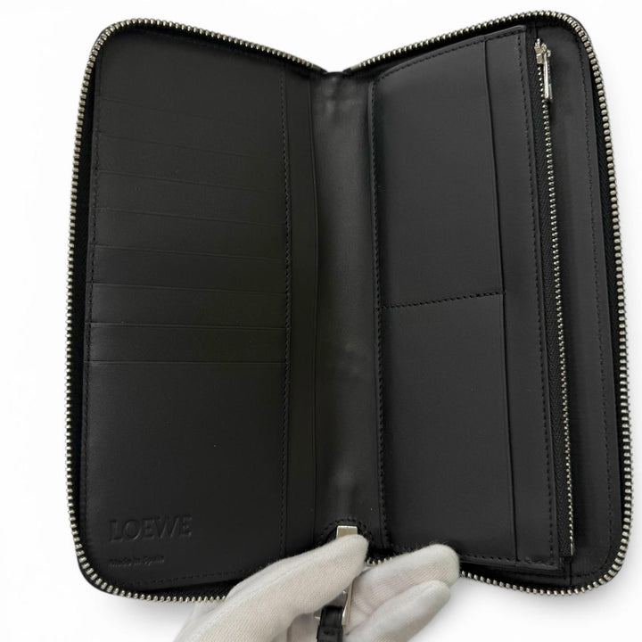 Excellent LOEWE Purse PUZZLE EDGE ZIPPED WALLET Anagram Round Zip