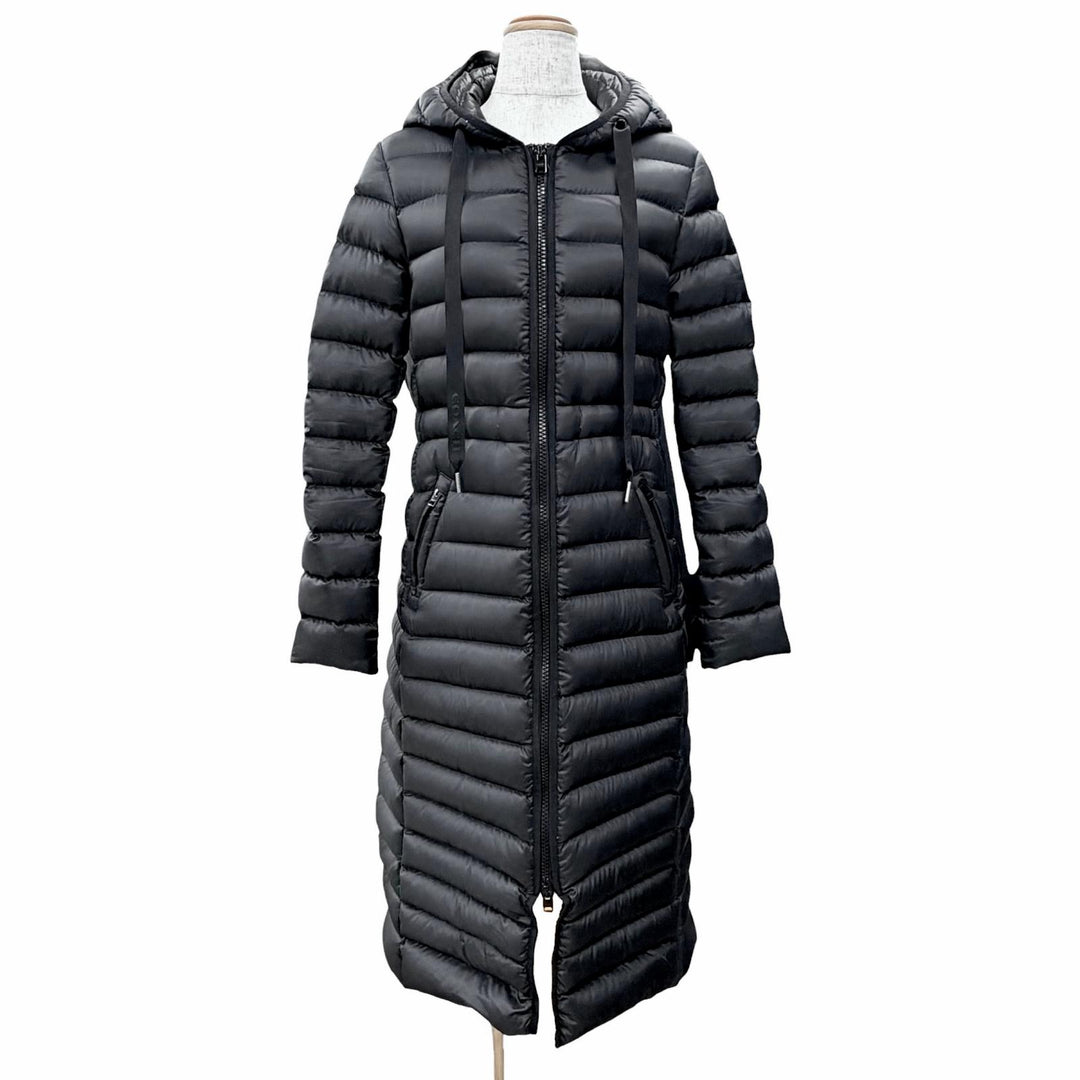Great COACH down coat Signature lining, hooded, zip-up black XS E1902