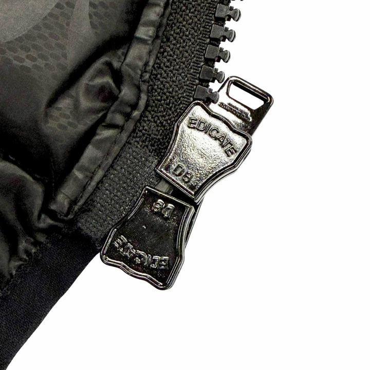 Great COACH down coat Signature lining, hooded, zip-up black XS E1902