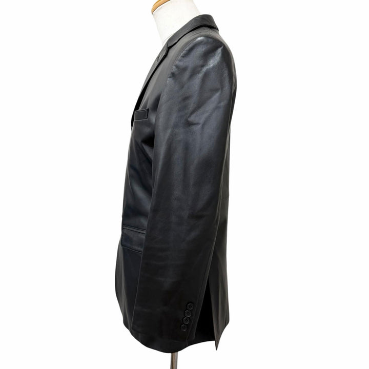 Great BURBERRY BLACK LABEL leather jacket Nova check pattern lining