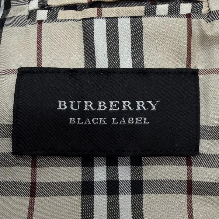 Great BURBERRY BLACK LABEL leather jacket Nova check pattern lining