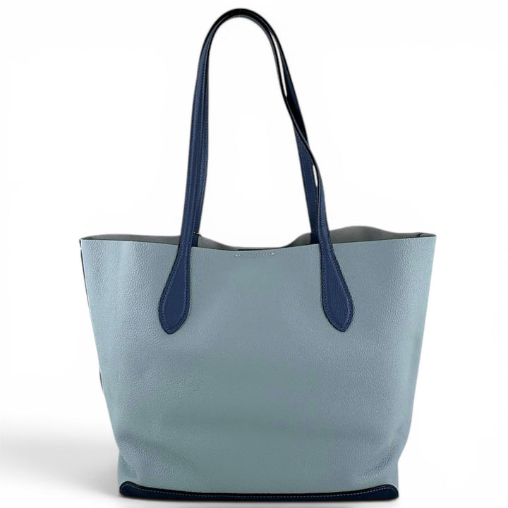 Pristine COACH Tote Bag Kia Tote Color Block Graphic logo Light blue leather