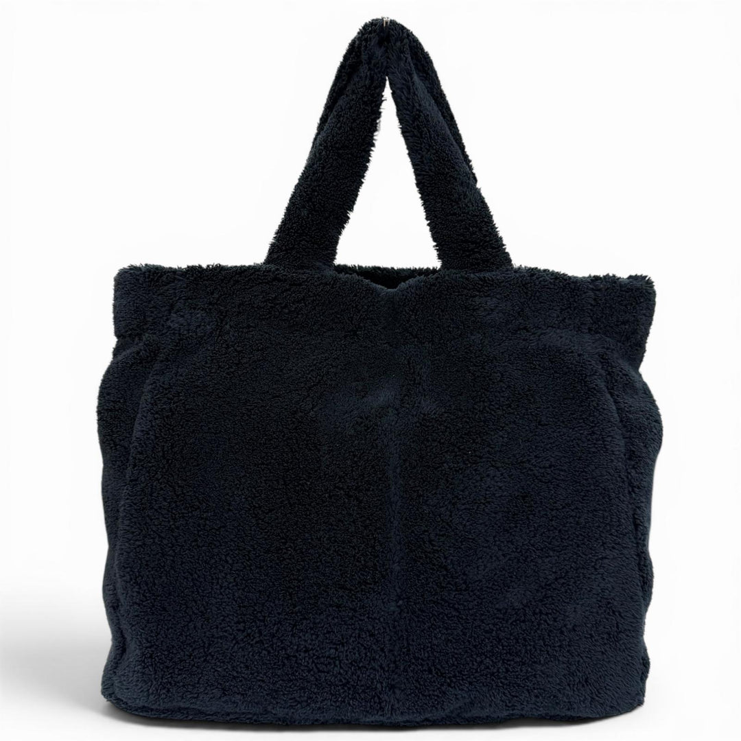 Great PRADA Tote Bag Terry Tote Bag Triangle logo bag with logo Dark navy 1BG130