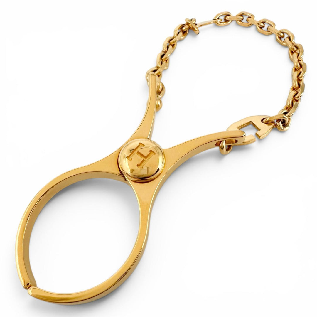 Great HERMES strap FILOU H logo glove holder gold Women