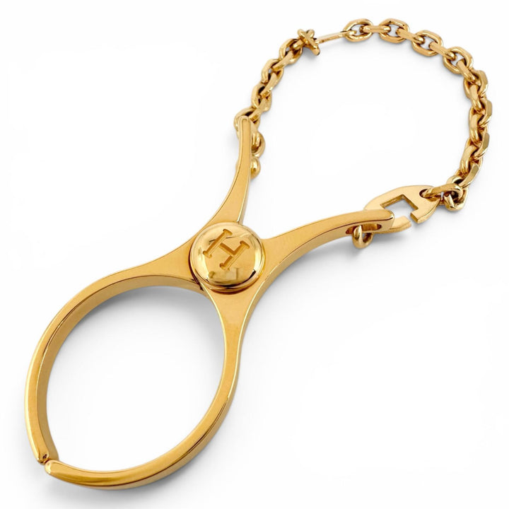 Great HERMES strap FILOU H logo glove holder gold Women