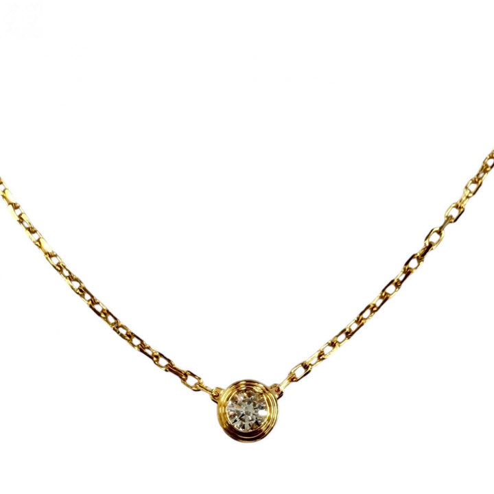 Great Cartier Necklace Damour SM Small Yellow Gold AU750 Women SJN242