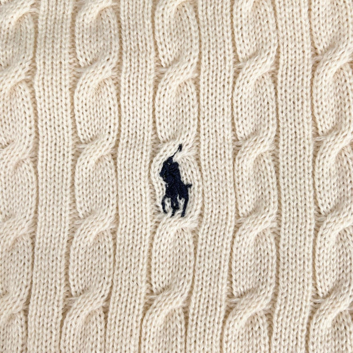 Pristine RALPH LAUREN blanket Wilton Half Cable knit horse embroidered
