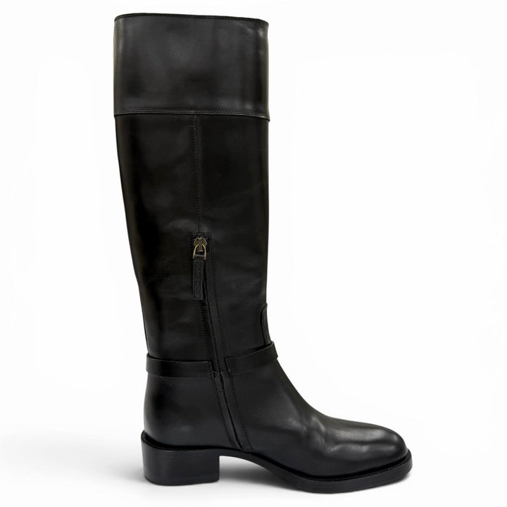 Excellent SARTORE Knee-high boots SIENA Jockey boots black leather Women 36
