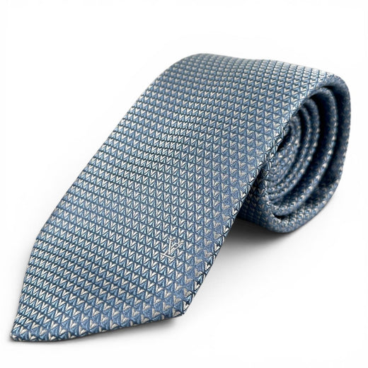 Pristine LOUIS VUITTON tie Cravat Diamond Buoy 8CM Light blue silk mens S M71209