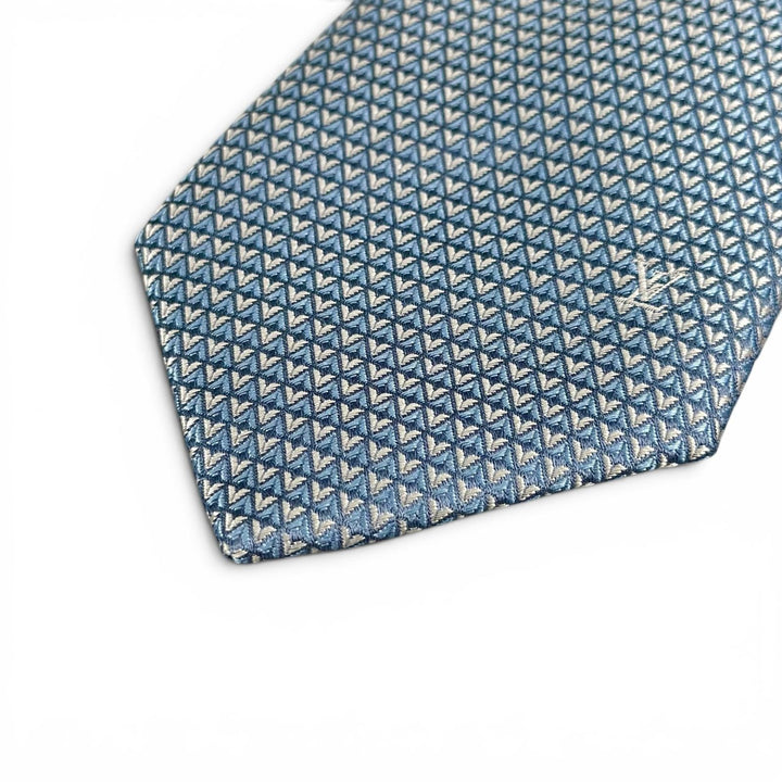 Pristine LOUIS VUITTON tie Cravat Diamond Buoy 8CM Light blue silk mens S M71209