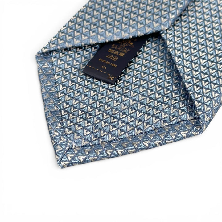 Pristine LOUIS VUITTON tie Cravat Diamond Buoy 8CM Light blue silk mens S M71209