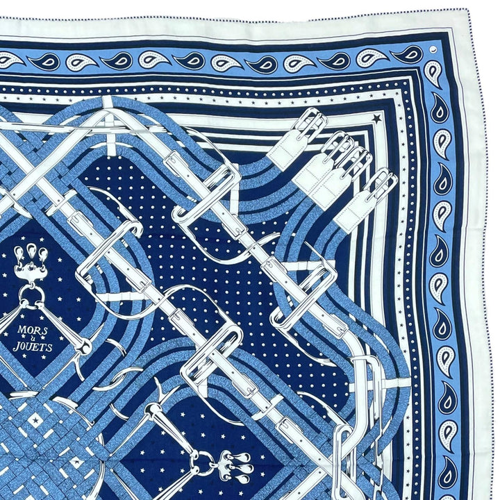 Pristine HERMES scarf Karré Geant MORS A JOUETS BANDANA Large format cashmere