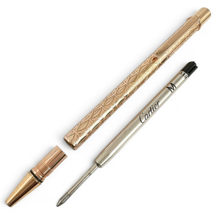Very Good Cartier Ballpoint pen happy Birthday 2C Decor Twist Style gold ー mens
