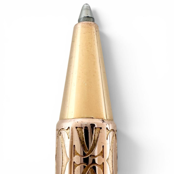 Very Good Cartier Ballpoint pen happy Birthday 2C Decor Twist Style gold ー mens