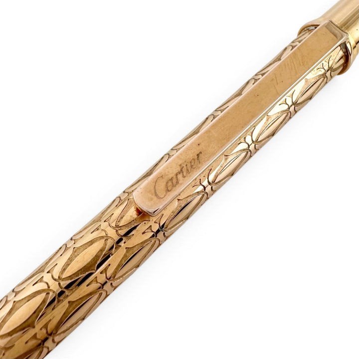 Very Good Cartier Ballpoint pen happy Birthday 2C Decor Twist Style gold ー mens