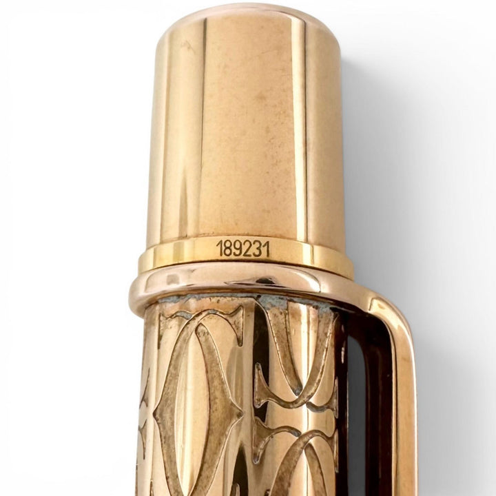 Very Good Cartier Ballpoint pen happy Birthday 2C Decor Twist Style gold ー mens