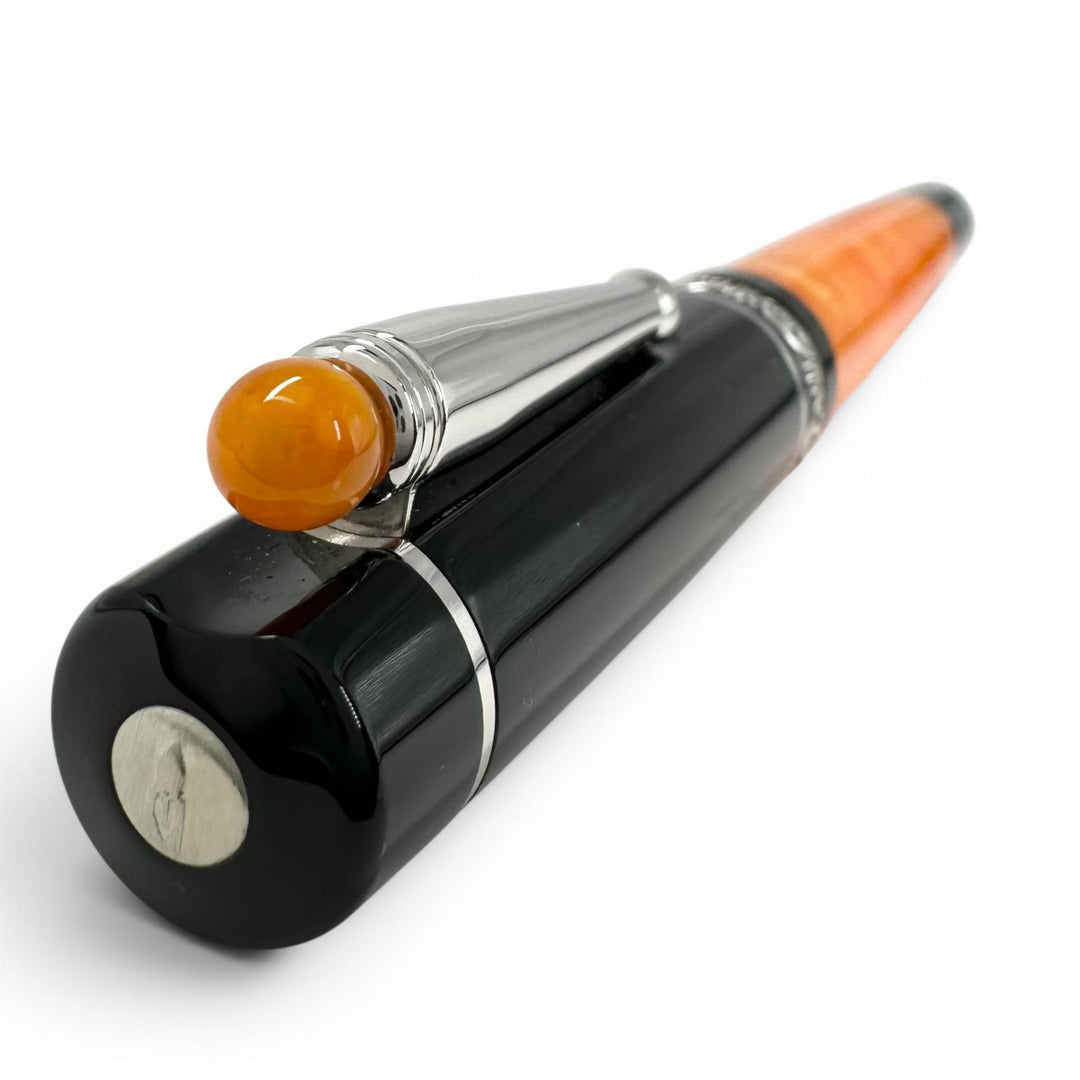 Great DELTA fountain pen Dolcevita Orange black 14K mens