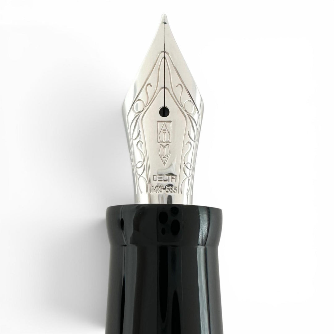 Great DELTA fountain pen Dolcevita Orange black 14K mens