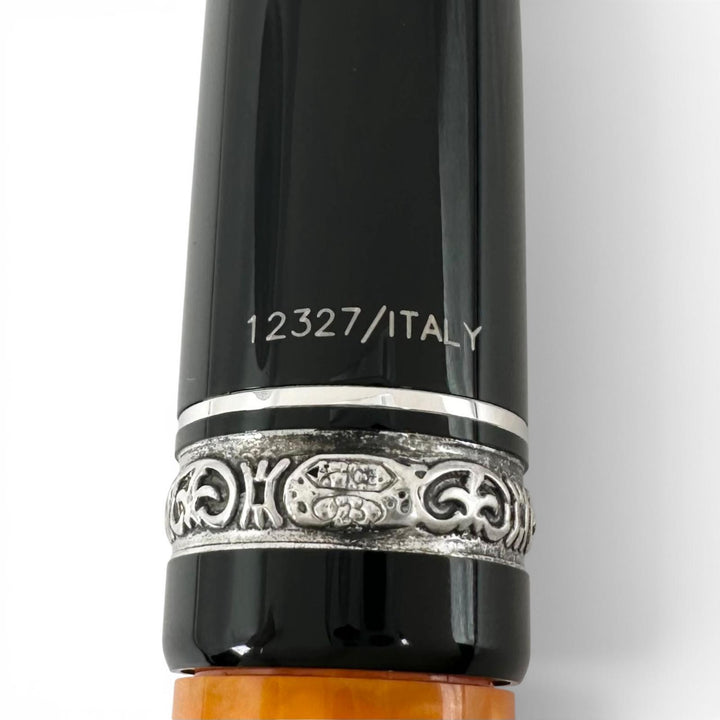 Great DELTA fountain pen Dolcevita Orange black 14K mens