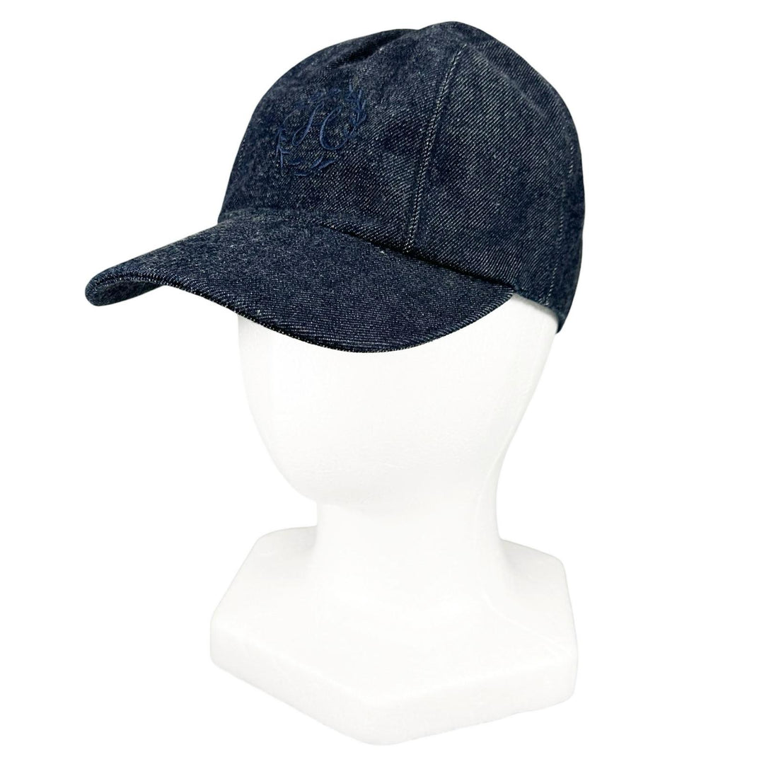 Great HERMES cap Logo embroidery, Crude Cell, Serie buttons, denim. Women EU 56