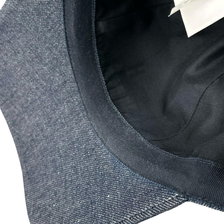 Great HERMES cap Logo embroidery, Crude Cell, Serie buttons, denim. Women EU 56