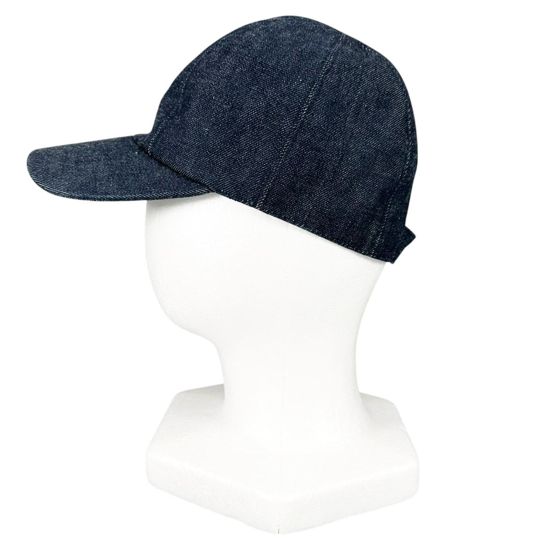 Great HERMES cap Logo embroidery, Crude Cell, Serie buttons, denim. Women EU 56