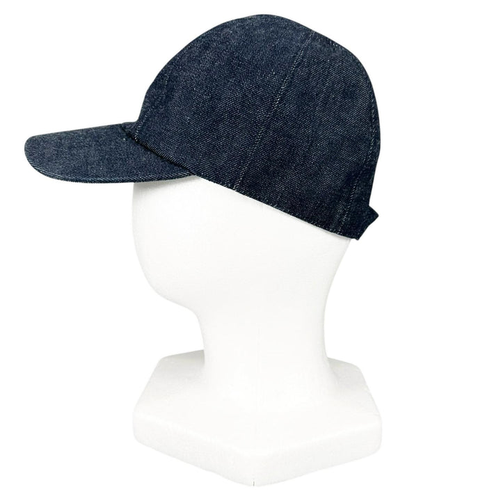 Great HERMES cap Logo embroidery, Crude Cell, Serie buttons, denim. Women EU 56