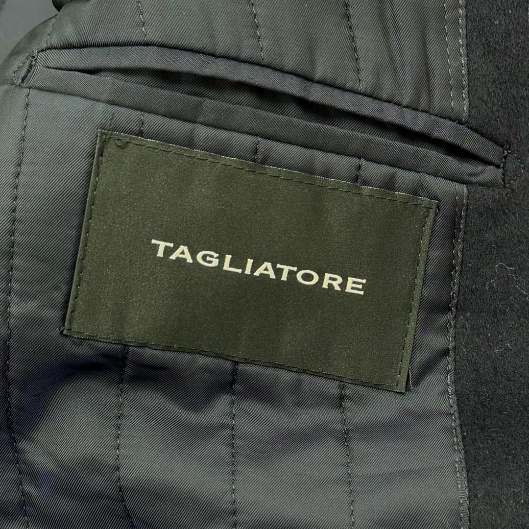 Great TAGLIATORE Chester coat THOMAS Flyfront Dark navy hair mens 46