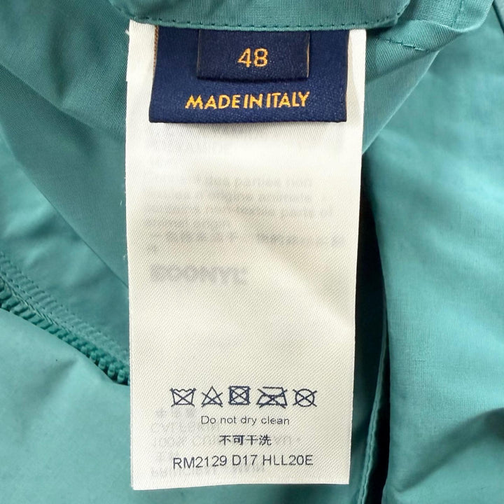 Great LOUIS VUITTON Blouson Leather-trimmed zip-up jacket turquoise blue