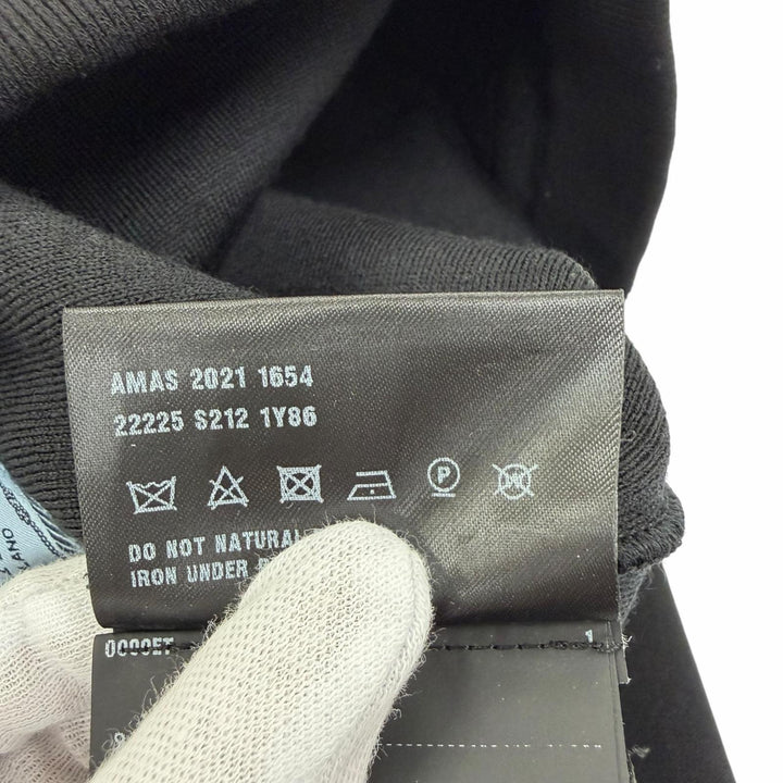 Excellent PRADA Pants Triangle knit with logo black wool Women 38 22225