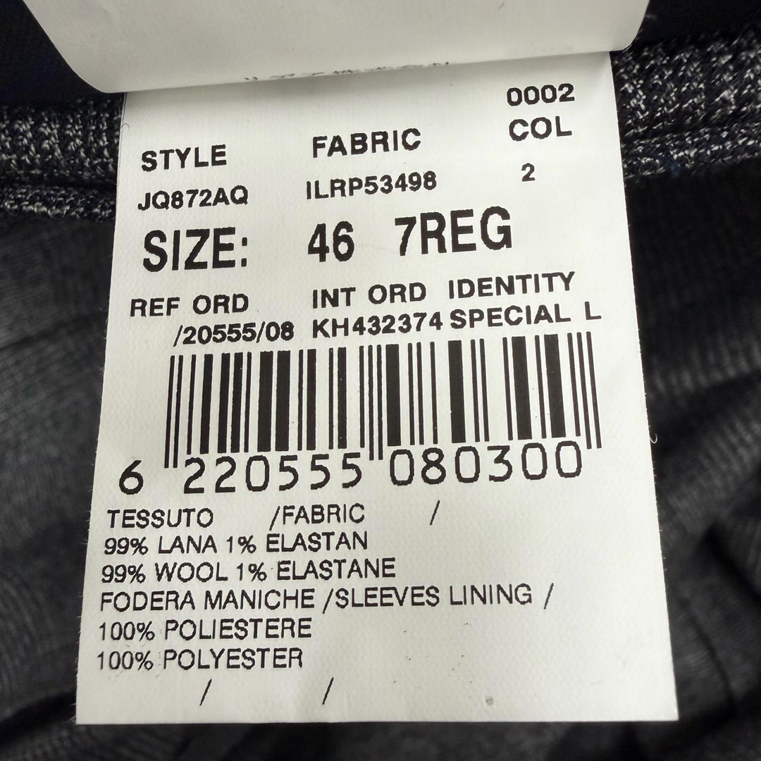 Excellent LARDINI suit Tessuto Esclusi Glen Plaid Boutonniere gray wool mens 46