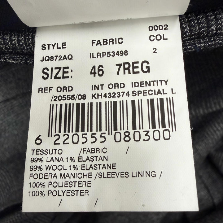 Excellent LARDINI suit Tessuto Esclusi Glen Plaid Boutonniere gray wool mens 46