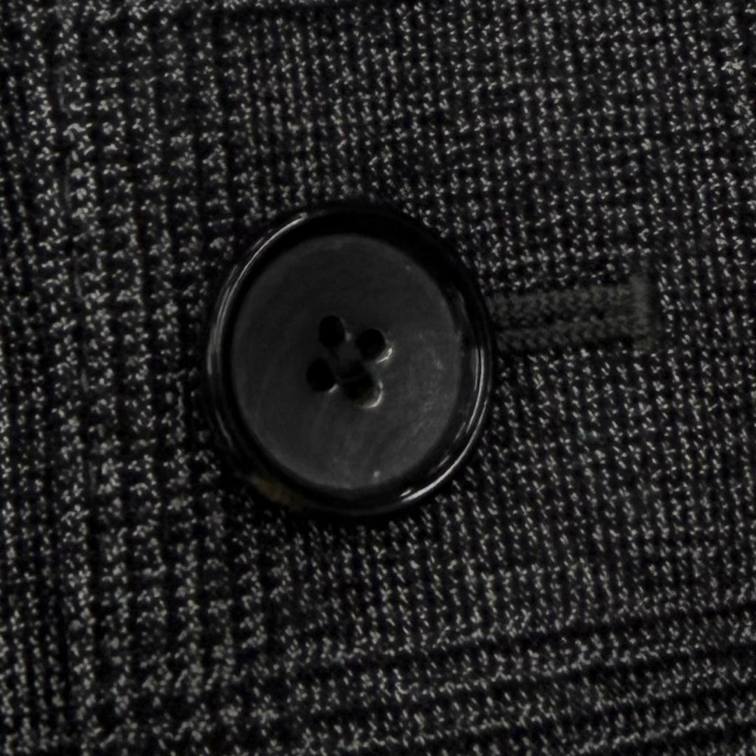 Excellent LARDINI suit Tessuto Esclusi Glen Plaid Boutonniere gray wool mens 46