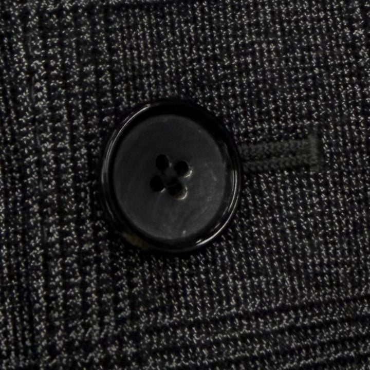 Excellent LARDINI suit Tessuto Esclusi Glen Plaid Boutonniere gray wool mens 46