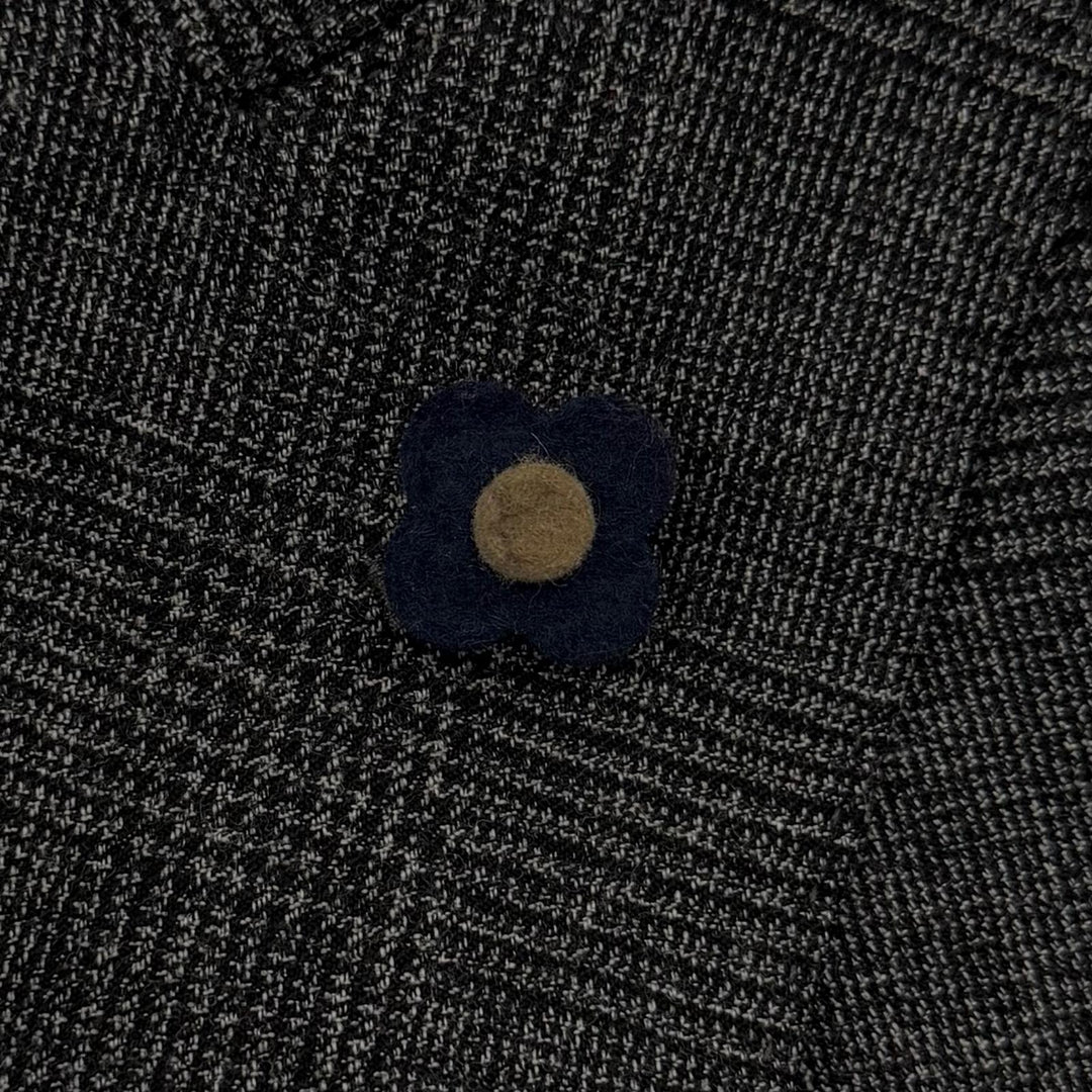 Excellent LARDINI suit Tessuto Esclusi Glen Plaid Boutonniere gray wool mens 46