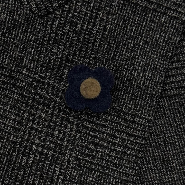 Excellent LARDINI suit Tessuto Esclusi Glen Plaid Boutonniere gray wool mens 46