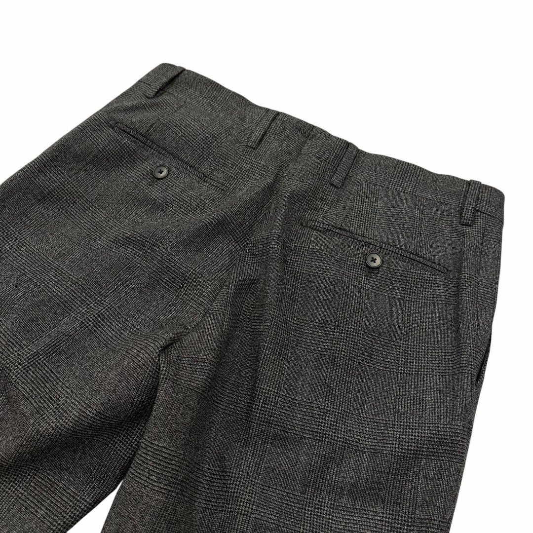 Excellent LARDINI suit Tessuto Esclusi Glen Plaid Boutonniere gray wool mens 46