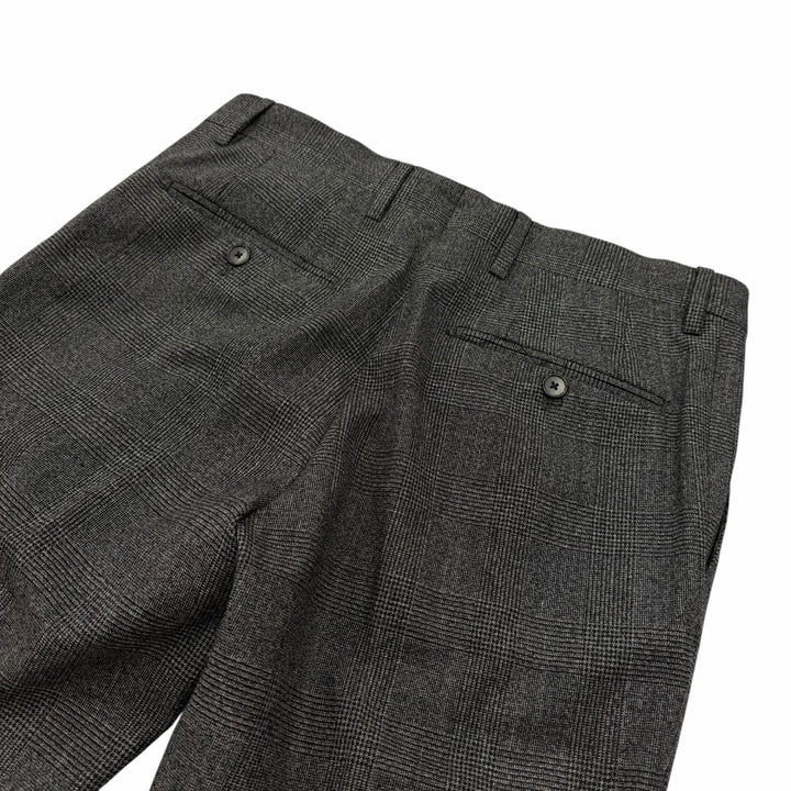 Excellent LARDINI suit Tessuto Esclusi Glen Plaid Boutonniere gray wool mens 46