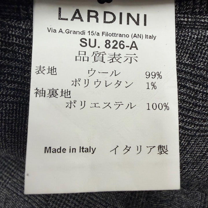 Excellent LARDINI suit Tessuto Esclusi Glen Plaid Boutonniere gray wool mens 46