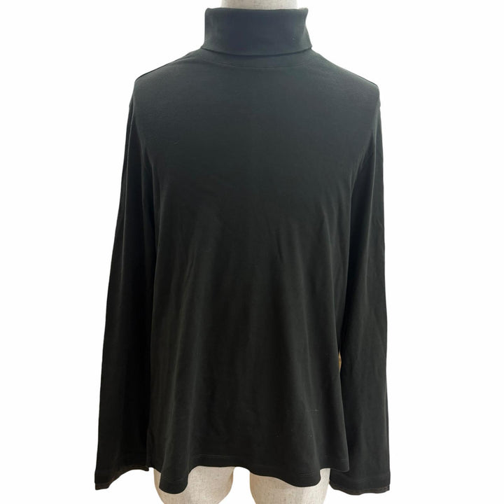 Excellent HERMES T-shirt Saddle Stitch High Neck Long Sleeve T-Shirt khaki