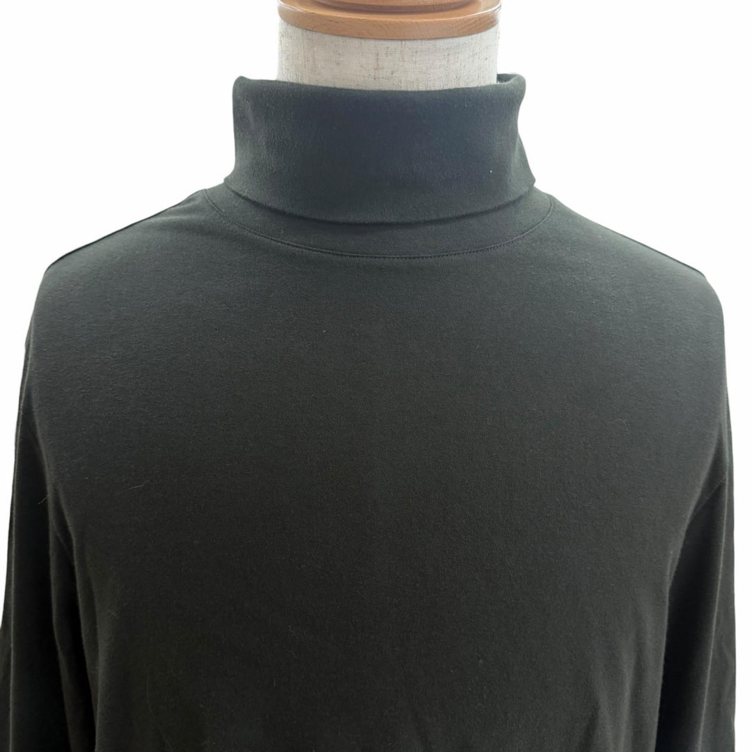 Excellent HERMES T-shirt Saddle Stitch High Neck Long Sleeve T-Shirt khaki