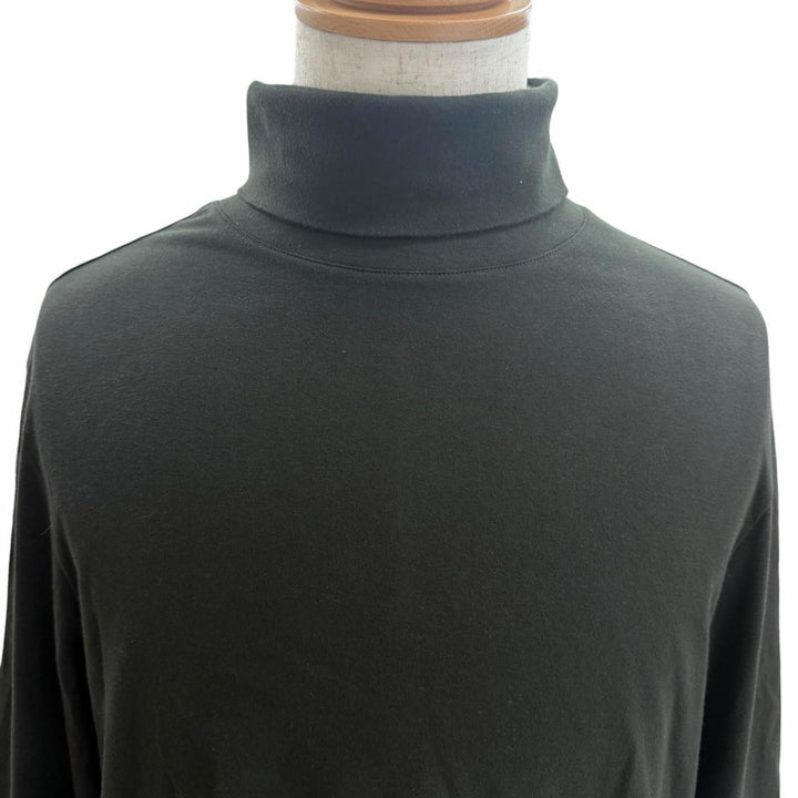 Excellent HERMES T-shirt Saddle Stitch High Neck Long Sleeve T-Shirt khaki