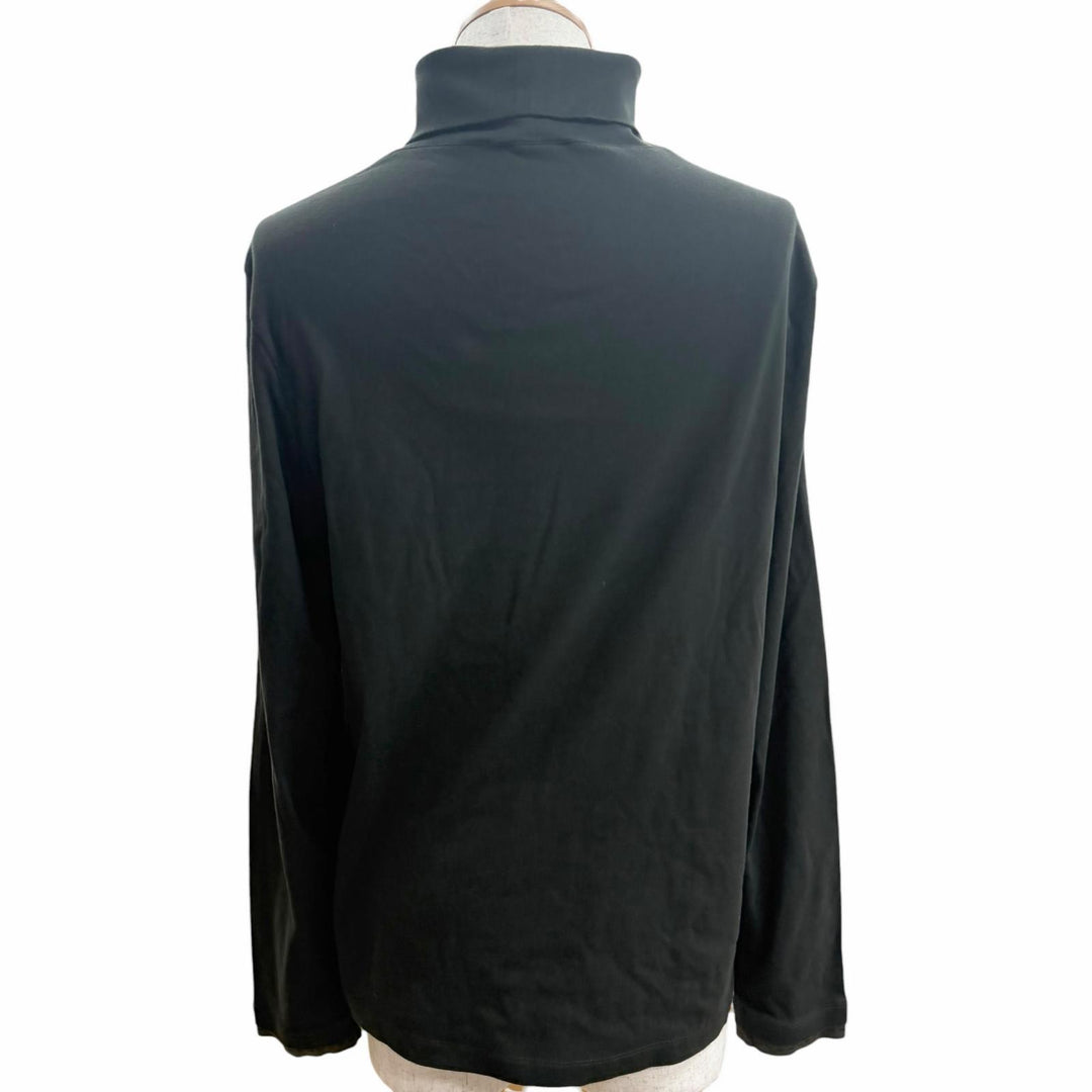 Excellent HERMES T-shirt Saddle Stitch High Neck Long Sleeve T-Shirt khaki