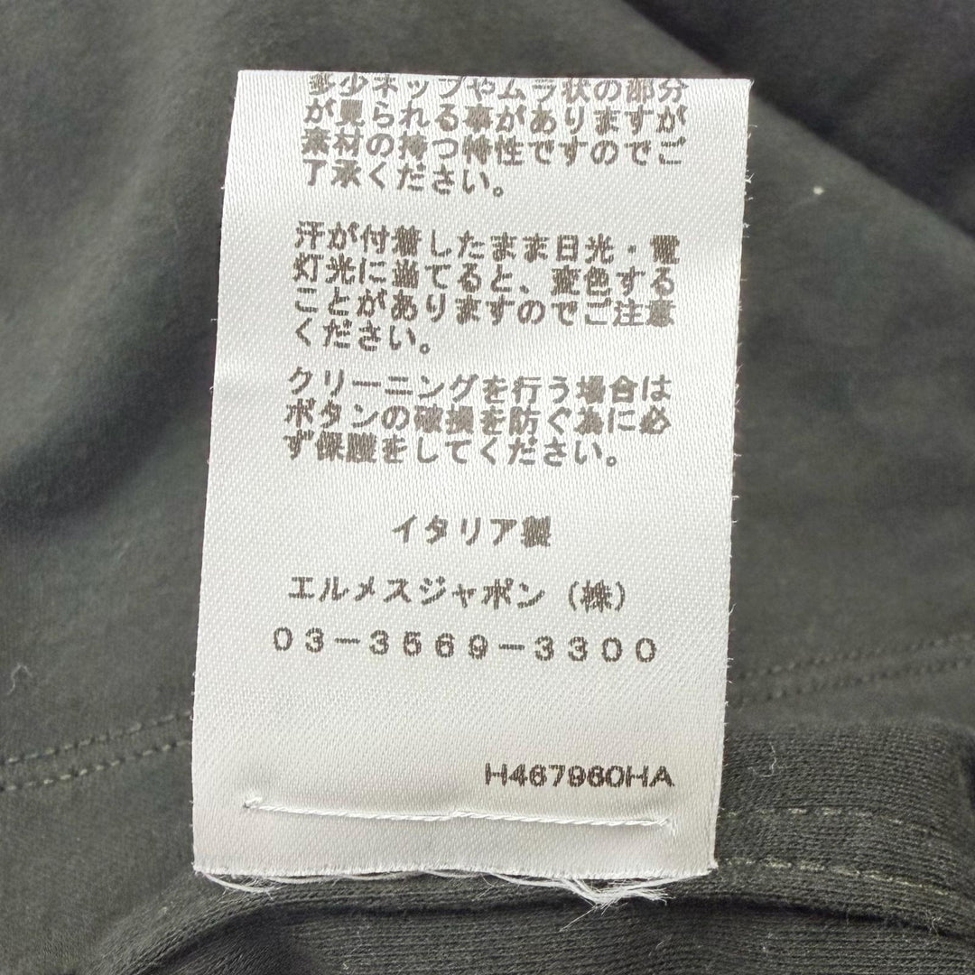 Excellent HERMES T-shirt Saddle Stitch High Neck Long Sleeve T-Shirt khaki