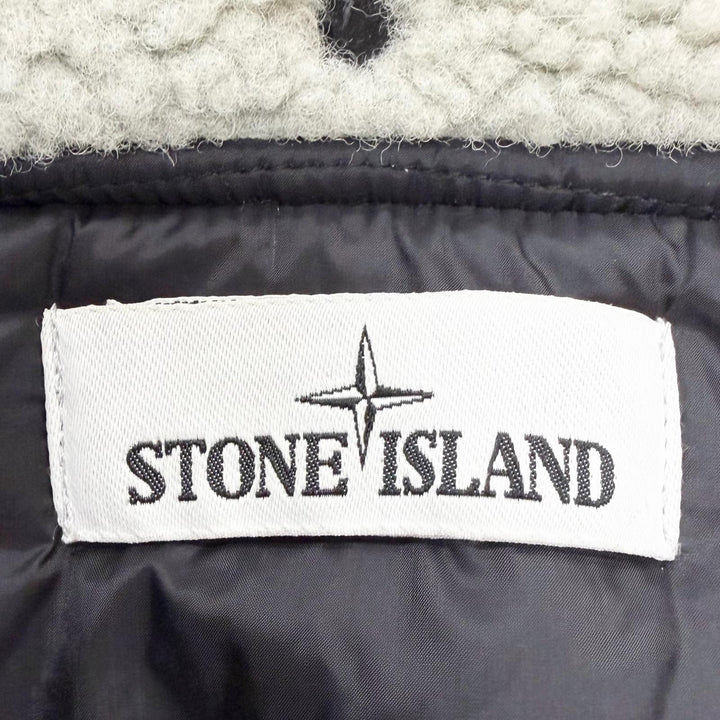 Great STONE ISLAND Jacket Sheepskin trim black Mouton mens M