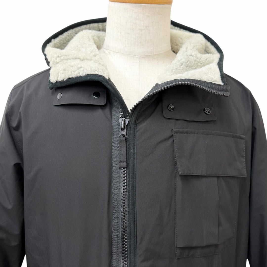 Great STONE ISLAND Jacket Sheepskin trim black Mouton mens M