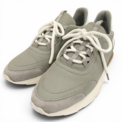 Great HERMES sneakers Miles Mixed materials technical gray Nylon mens 43